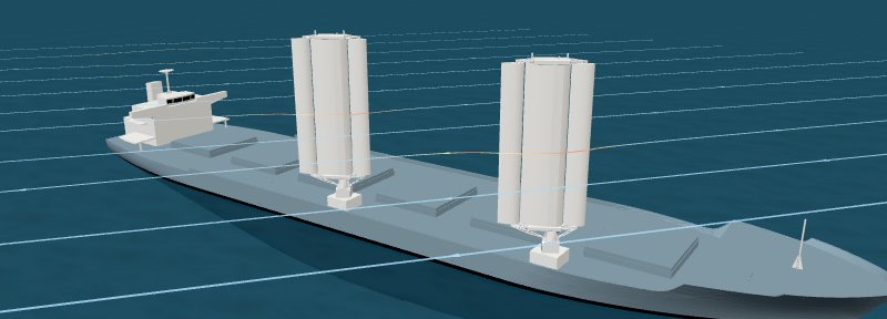Wing sails modelled on the SOBC-1 hull in the VME